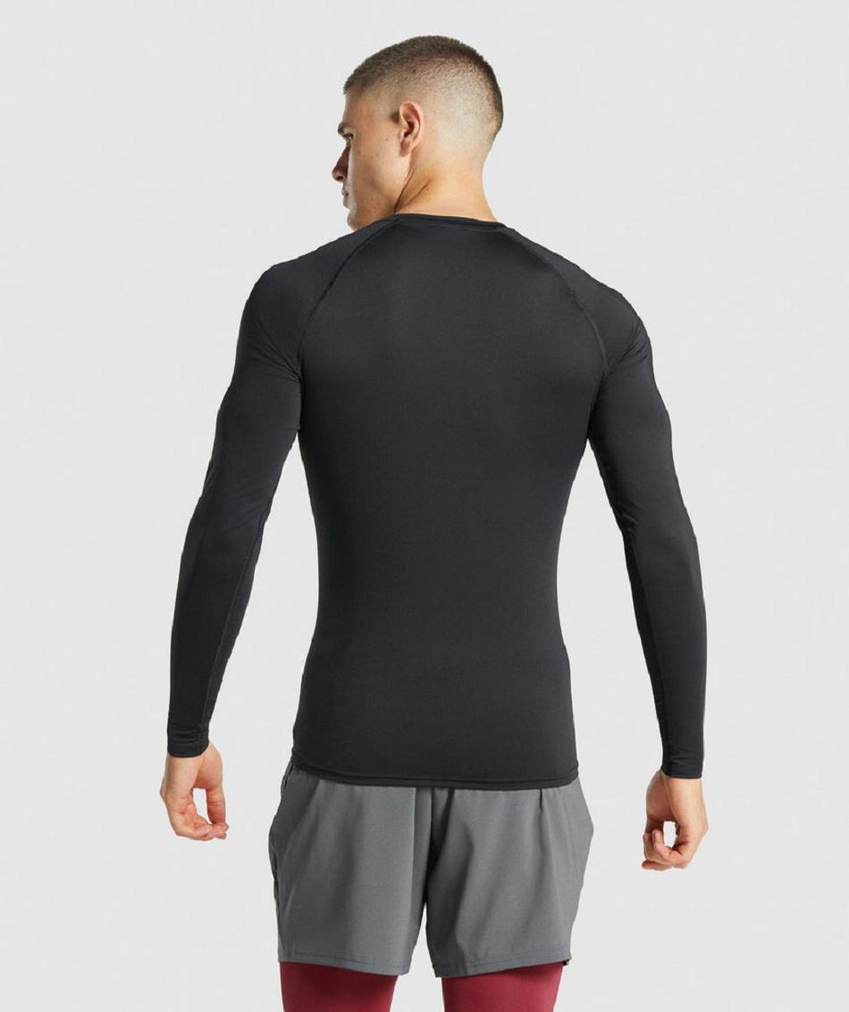 Long Sleeve Męskie Gymshark Element Baselayer Czarne | PL 4108FDN